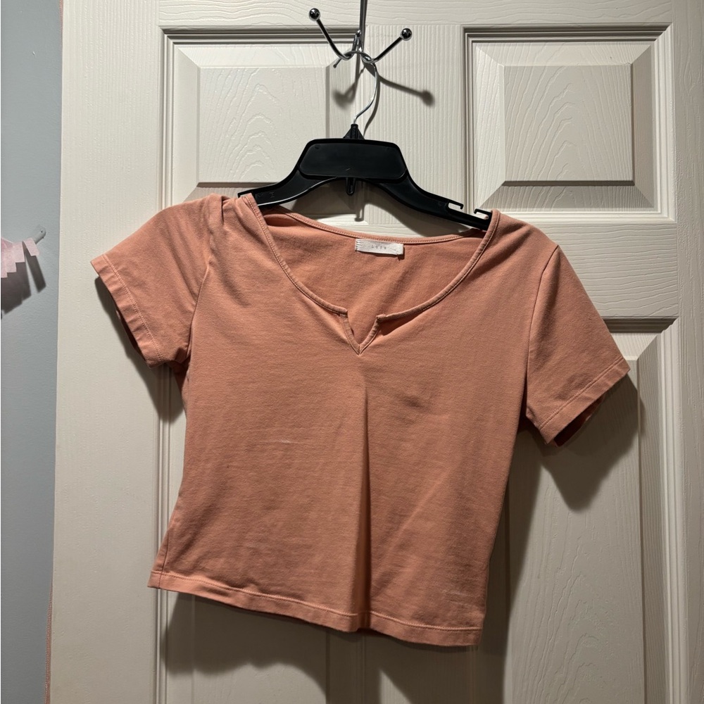 Peach V-Neck Women's Top